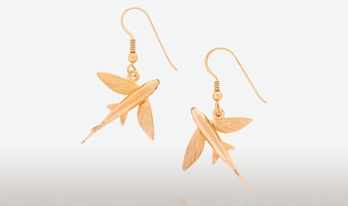 PETER COSTELLO DESIGN  #129 FLYING FISH EARRINGS