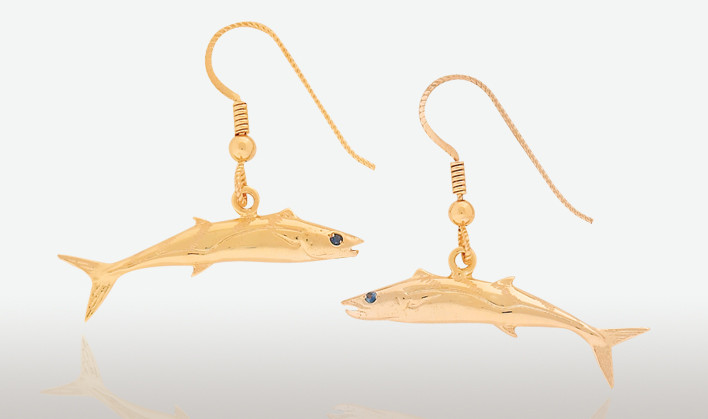 PETER COSTELLO DESIGN  #140  SMALL KINGFISH EARRINGS