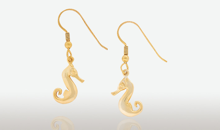 PETER COSTELLO DESIGN  #186  SMALL SEAHORSE EARRINGS