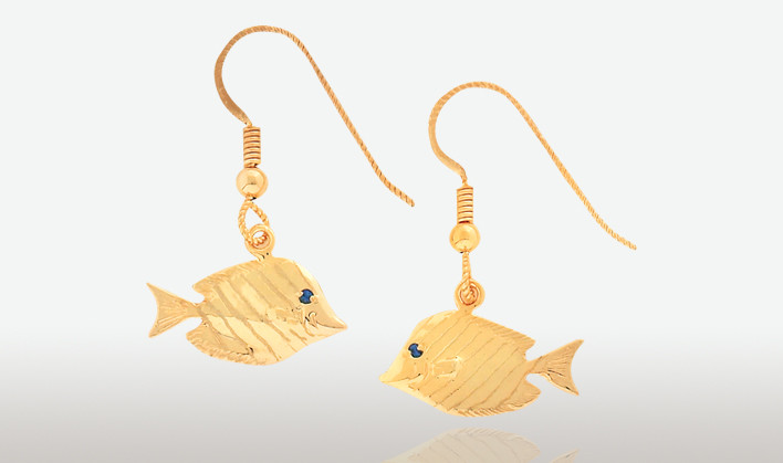 PETER COSTELLO DESIGN  #238  SMALL TANG FISH EARRINGS