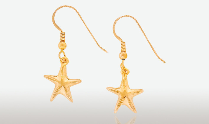 PETER COSTELLO DESIGN  #282  SMALL STARFISH EARRINGS