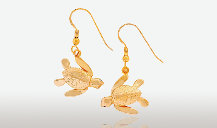 PETER COSTELLO DESIGN  #283  SMALL SWIMMER TURTLE EARRINGS