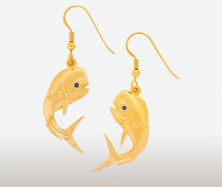 PETER COSTELLO DESIGN  #291  SMALL CURVED DOLPHIN EARRINGS