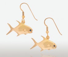 PETER COSTELLO DESIGN  #341   SMALL FULL PERMIT FISH EARRINGS