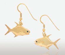PETER COSTELLO DESIGN  #342  SMALL HALF PERMIT FISH EARRINGS