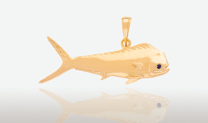PETER COSTELLO DESIGN  #377  SMALL FULL DOLPHIN FISH PENDANT