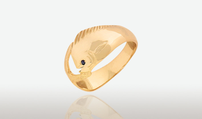 PETER COSTELLO DESIGN  #397  SMALL DOLPHIN RING