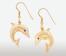PETER COSTELLO DESIGN  #606  SMALL CURVED PORPOISE EARRINGS