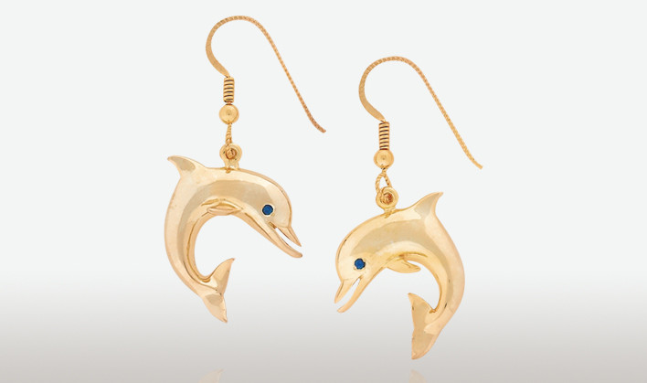 PETER COSTELLO DESIGN  #606  SMALL CURVED PORPOISE EARRINGS