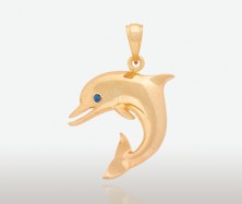 PETER COSTELLO DESIGN  #607  SMALL CURVED PORPOISE PENDANT