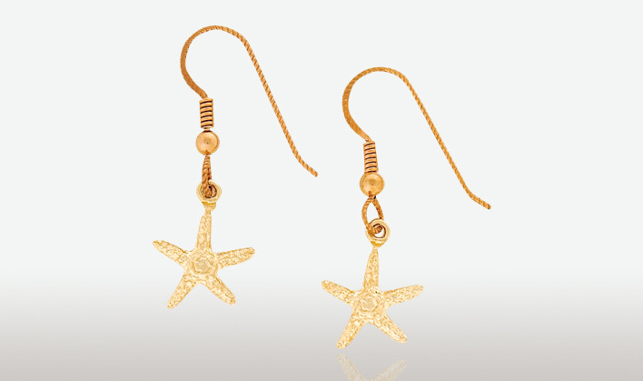 PETER COSTELLO DESIGN  #707  NATURAL 12 MM STARFISH EARRINGS