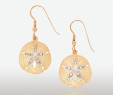 PETER COSTELLO DESIGN  #730  NATURAL 20MM SAND DOLLAR EARRINGS