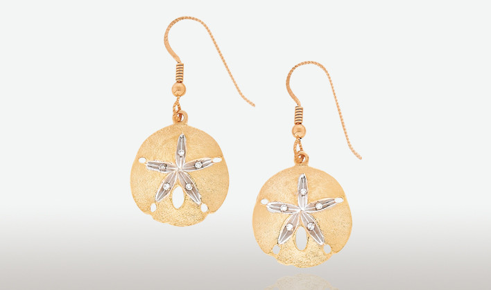PETER COSTELLO DESIGN  #730  NATURAL 20MM SAND DOLLAR EARRINGS