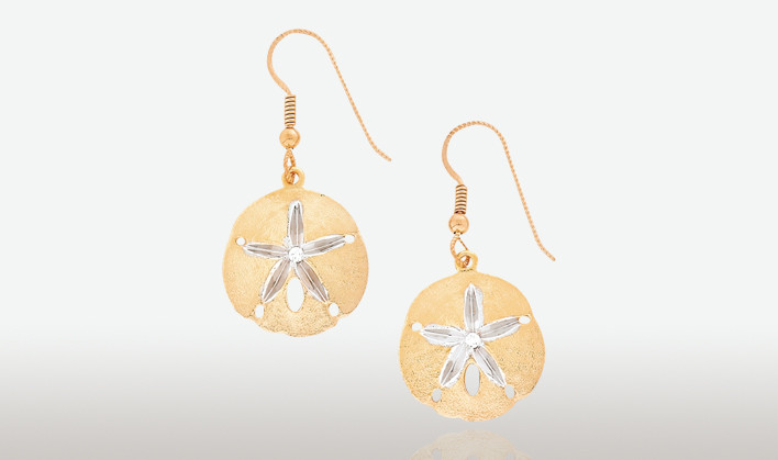 PETER COSTELLO DESIGN  #731  NATURAL 20MM  SAND DOLLAR EARRING