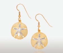 PETER COSTELLO DESIGN  #732  NATURAL 20MM SAND DOLLAR EARRINGS