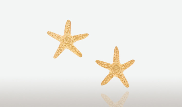 PETER COSTELLO DESIGN  #738  NATURAL 12MM STARFISH EARRINGS