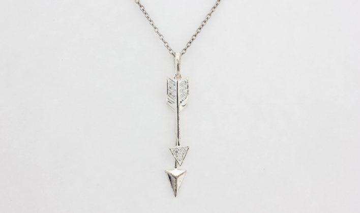 INDIA HICKS STERLING SILVER DOUBLE ARROW NECKLACE