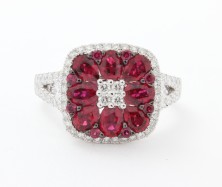 SOPHIA BY DESIGN 14K WHITE GOLD RUBY AND DIAMOND RING