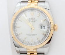 120-121-647 MENS 18KY GOLD AND STEEL ROLEX DATEJUST MODEL# 16233