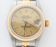 120-121-666 LADIES 18KY GOLD AND STEEL ROLEX DATEJUST MODEL#69173