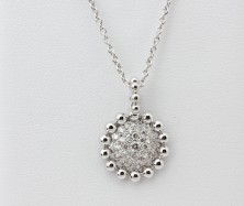 14KW DIAMOND SUNFLOWER PENDANT ON A 16″ CABLE CHAIN